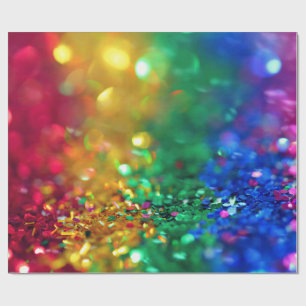 Papier Cadeau arc-en-ciel parties scintillant