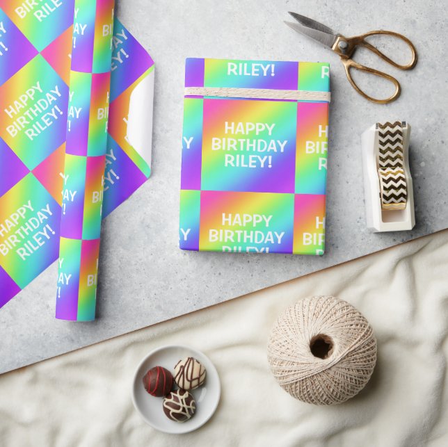 Papier Cadeau Arc-en-ciel personnalisé (Artisanat)