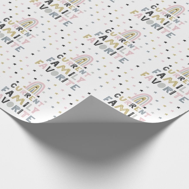 Papier Cadeau Arc-en-ciel préféré de la famille actuelle (Coin)
