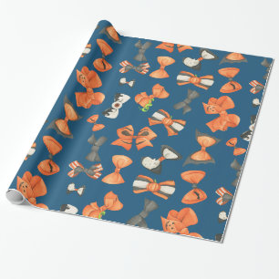 Papier Cadeau Arcs d'Halloween orange et noir