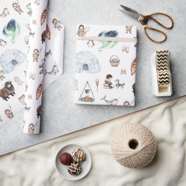 Papier Cadeau Arctic Adventure Northern Lights (Artisanat)