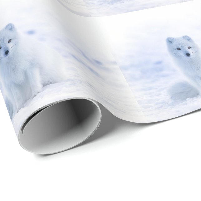 Papier Cadeau Arctic fox (Coin rond)
