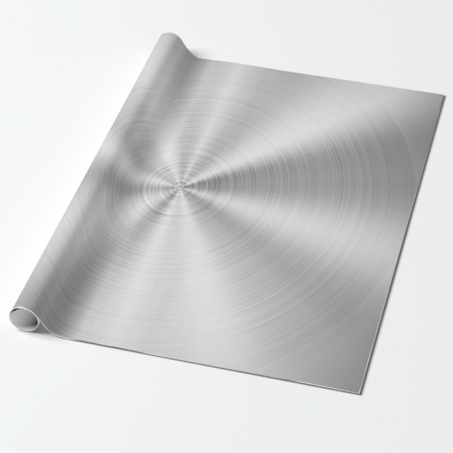 Papier Cadeau Argent brillant métallique de Faux élégant (Déroulé)