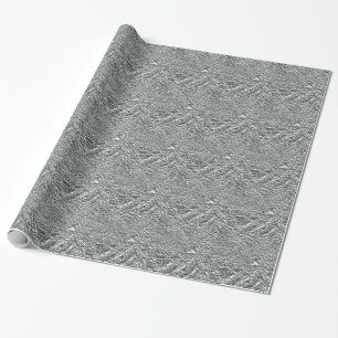 PAPIER CADEAU ARGENT CHAUD TEXTÉ FOIL46 FOIL CRINKELED SHINY BA