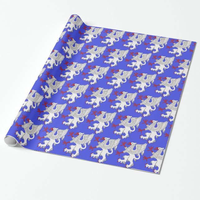Papier Cadeau Argent Griffin Rampant (Déroulé)