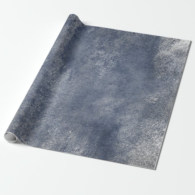 Papier Cadeau Argent gris Gris Grungy Blue Wrap (Déroulé)