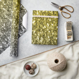 Papier Cadeau Argent or brillant foncé parties scintillant ombre