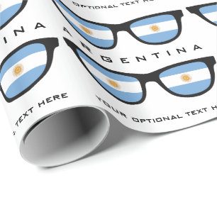 Papier Cadeau Argentina Shades texte personnalisé et emballage c
