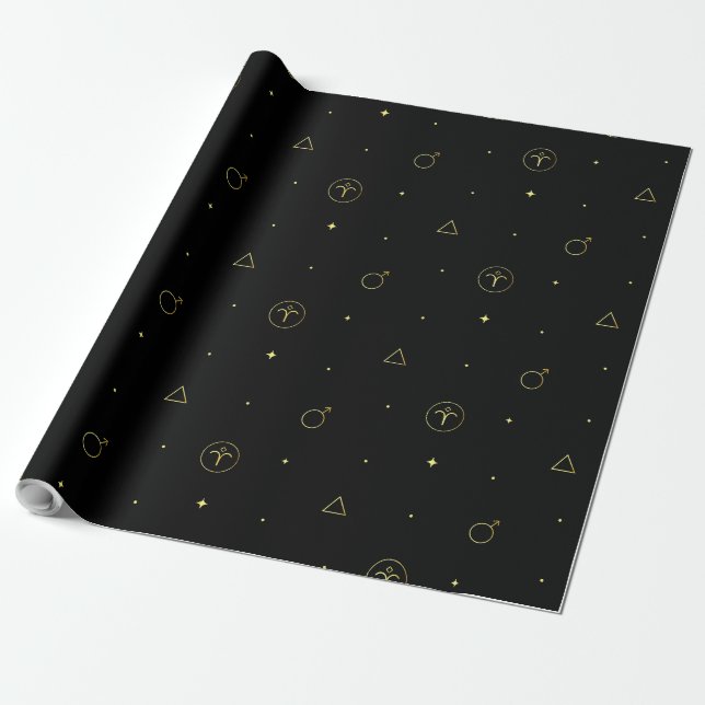 Papier Cadeau Aries zodiaque horoscope étoile signe dégradé (Déroulé)