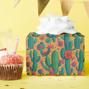 Papier Cadeau Arizona Saguaro Cactus Floral Motif sans fil