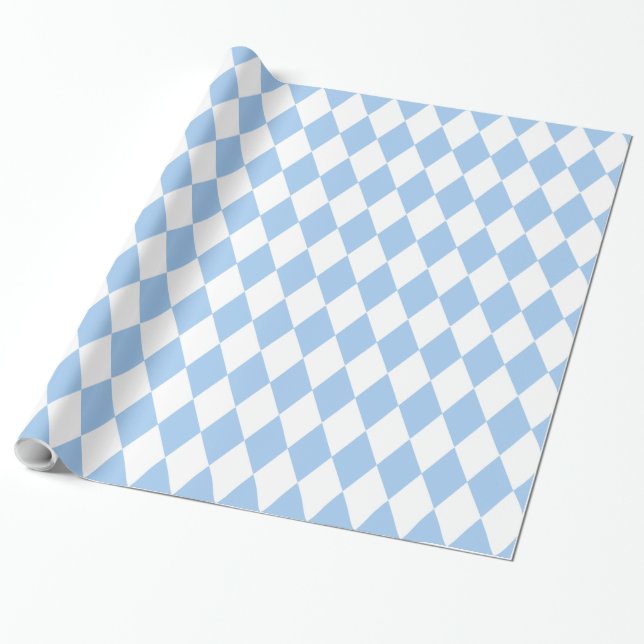 Papier Cadeau Arlequin Bleu Bébé (Déroulé)