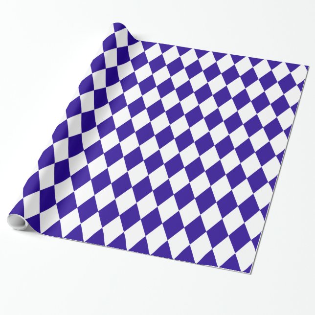 Papier Cadeau Arlequin bleu Ultramarine (Déroulé)