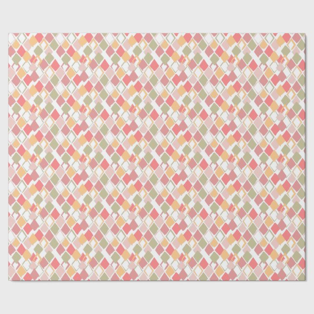 Papier Cadeau Arlequin motif en popsicles couleurs d'été (Couture)