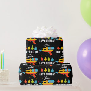 Papier Cadeau Arme à eau et ballons fête d'été