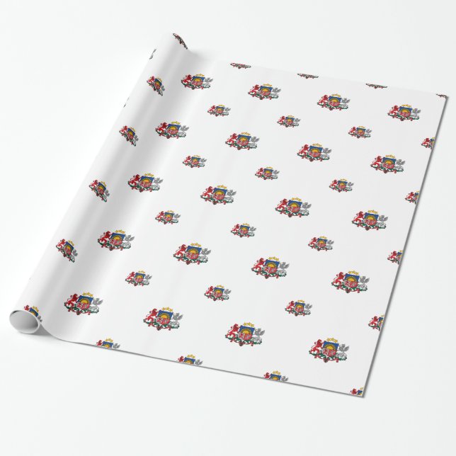 Papier Cadeau Armoiries de Lettonie (Déroulé)