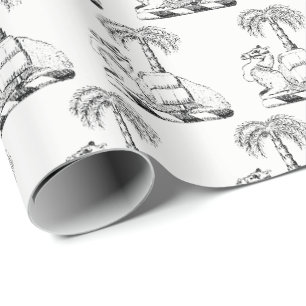 Papier Cadeau Armoiries de Preppy Heraldic Camel Palm Tree