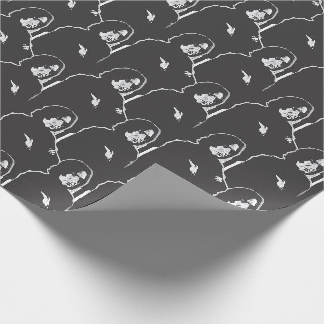 Papier Cadeau Armoiries de Snape Severus croisées B-W (Coin)