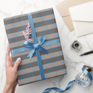 Papier Cadeau Arona bleu et mocha élégants