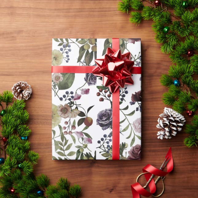 Papier Cadeau arrière - plan à fleurs doux (Cadeau de vacances)