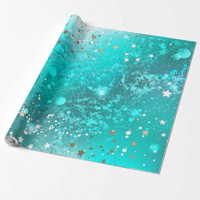 Papier Cadeau Arrière - plan à huile Turquoise de la menthe (Déroulé)