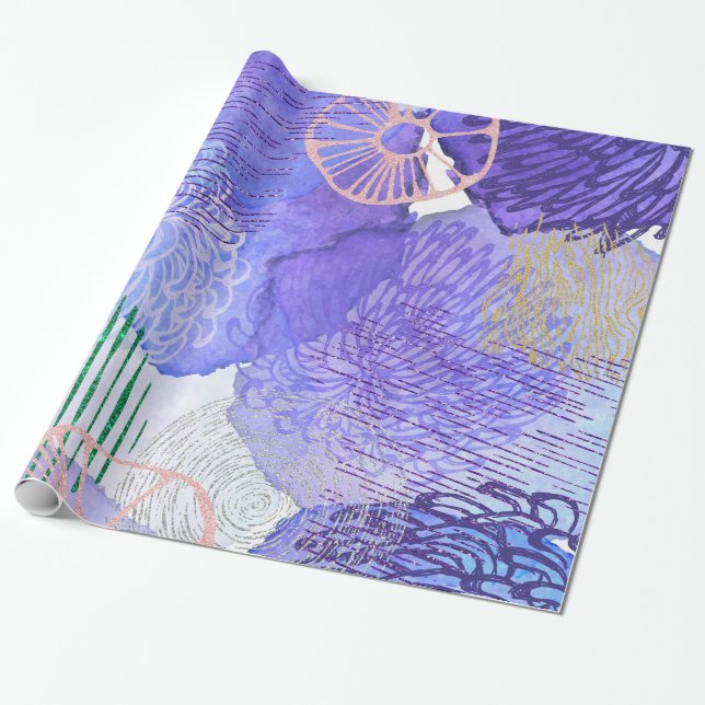 Papier Cadeau Arrière - plan Abstrait Violet Et Rose (Déroulé)