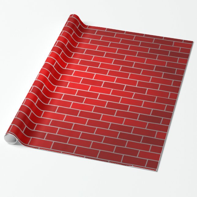 Papier Cadeau Arrière - plan de briques rouges (Déroulé)