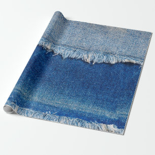 Papier Cadeau Arrière - plan de jeans Denim. Tissu denim déchi