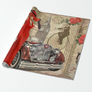 Papier Cadeau arrière - plan de journal déchiré par le poster vi