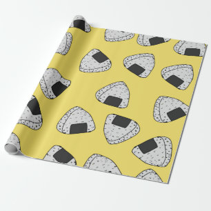 Papier Cadeau Arrière - plan d'Onigiri (balle de riz japonaise).