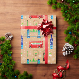 Papier Cadeau Arrière - plan Motif beige de Noël à Londres
