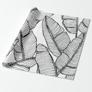 Papier Cadeau Arrière - plan motif de feuille de bananier sans c