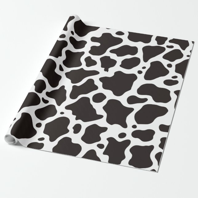 Papier Cadeau Arrière - plan motif de vache (Déroulé)