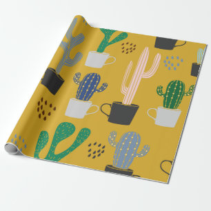 Papier Cadeau Arrière - plan motif sans couture Cactus. Col tiré
