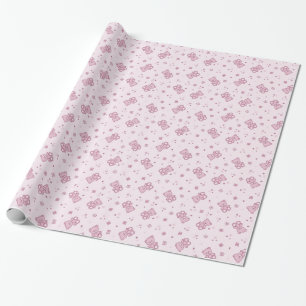 Papier Cadeau arrière - plan nounours rose