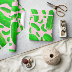 Papier Cadeau Arrière - plan rose des sachets verts