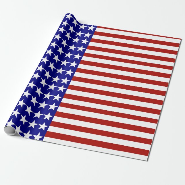 Papier Cadeau Arrière - plan Stars et Stripes (Déroulé)