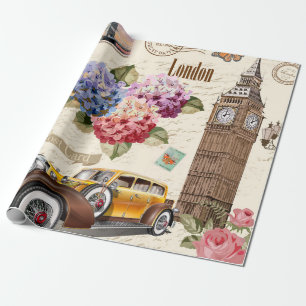 Papier Cadeau Arrière - plan vintage londonien sans couture avec
