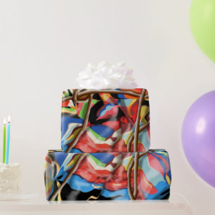 Papier Cadeau art abstrait avec ficelle 