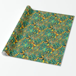 Papier Cadeau Art abstrait Indien look brique motif sari design
