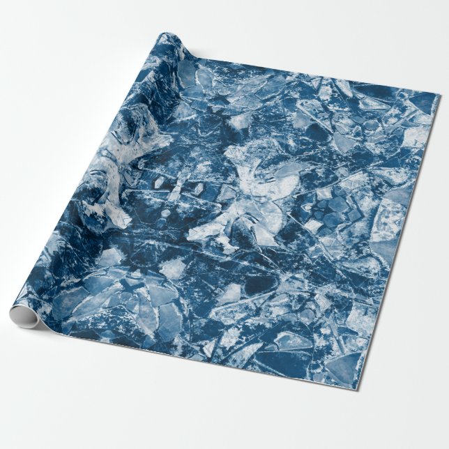 Papier Cadeau Art autochtone tribal Blancs Bleu noir foncé class (Déroulé)
