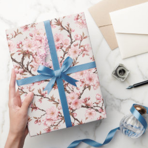 Papier Cadeau Art botanique de cerisier en fleurs aéré