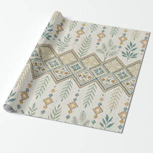 Papier Cadeau Art Botanique Géométrique Motif sans couture