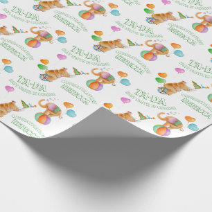 Papier Cadeau Art cirque animal sur mesure baby shower enveloppe