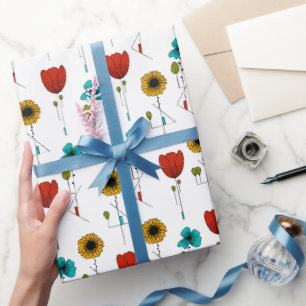 Papier Cadeau Art Contemporain Nouveau Modèle Floral