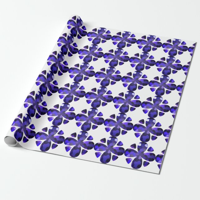 Papier Cadeau Art couleur, bleu (Déroulé)