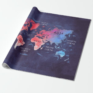 Papier Cadeau art de carte du monde