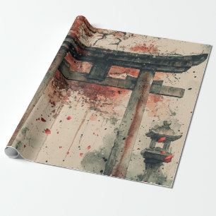 Papier Cadeau Art de lavis d'encre de Torii Sakura