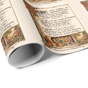 Papier Cadeau Art de manuscrit enluminé de chanson de Wassail vi