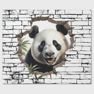 Papier Cadeau Art de mur de panda 3D – Safari réaliste