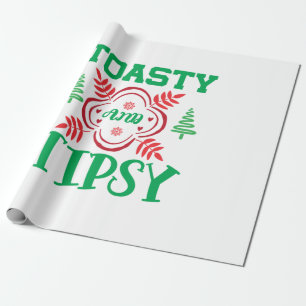 Papier Cadeau Art De Noël Toasty Et Tipsy